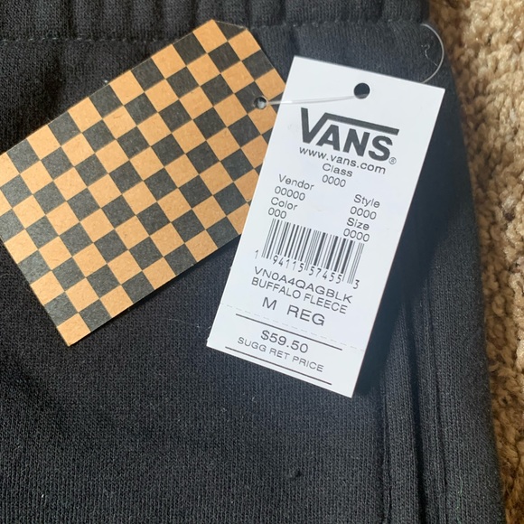 Vans Black Sweatpants Cuffed Legs Brand New - Picture 4 of 7